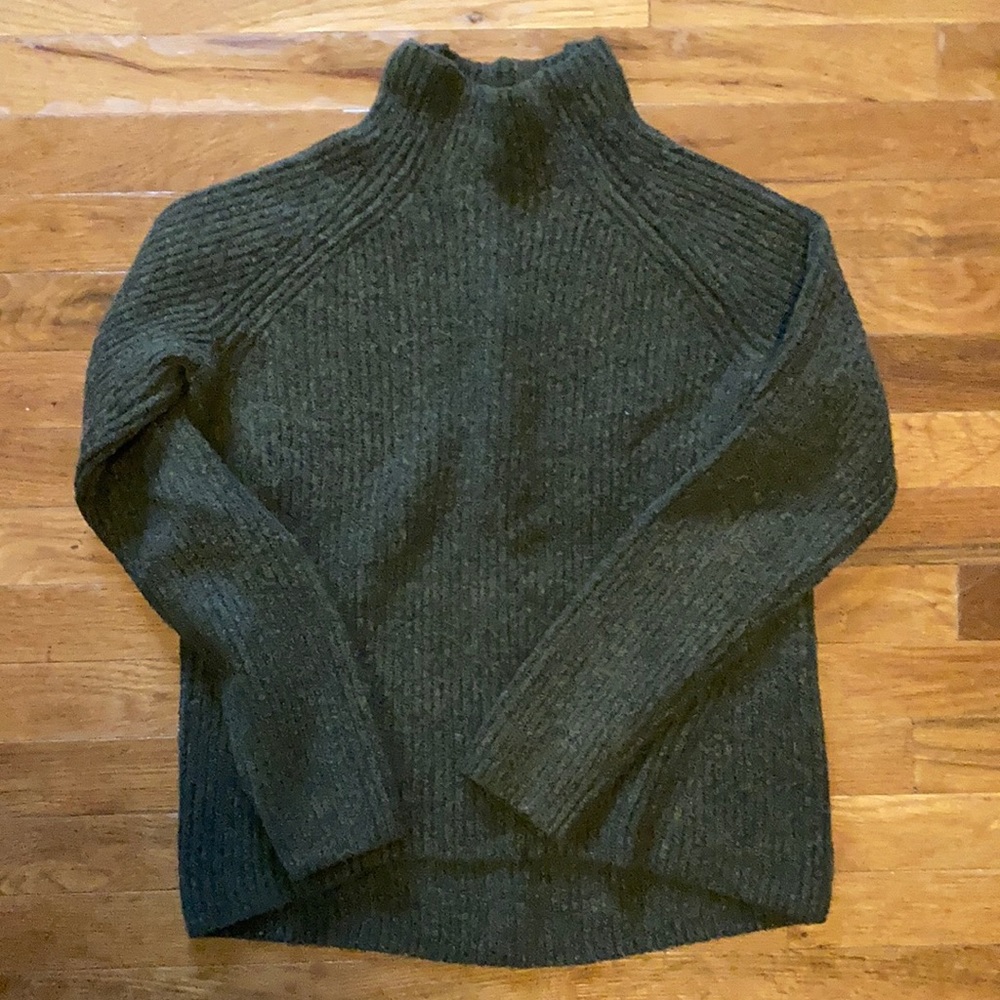 Madewell Northfield Mock Neck Knit Sweater, Heather Cactus, S